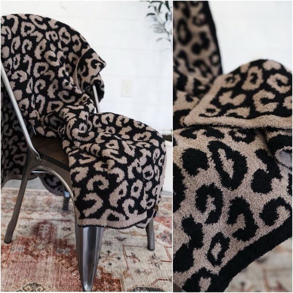 Luxurious large comfy ultra soft leopard print design throw blanket - Picture 3 of 4
